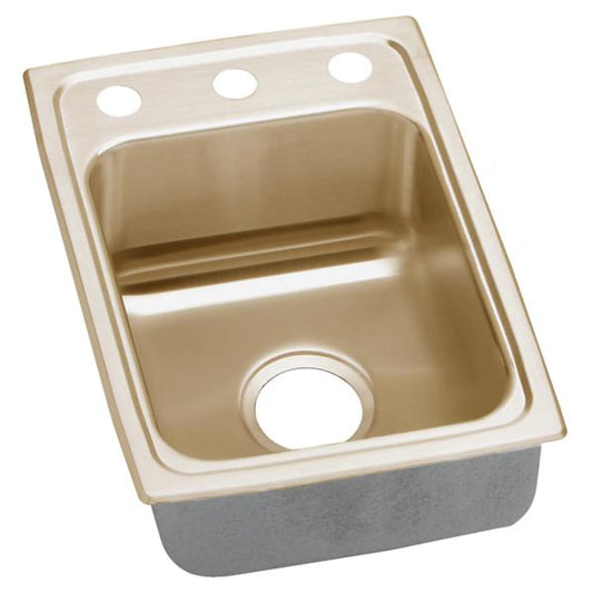 Elkay LR15222-CU CuVerro Antimicrobial Copper 15" x 22" x 7-5/8" 2-Hole Single Bowl Drop-in Sink