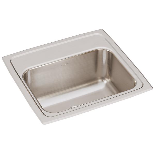 Elkay LR1716 Lustertone® Classic Stainless Steel 17" x 16" x 7-5/8" Single Bowl Drop-in Sink