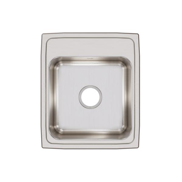 Elkay LRQ1720 Lustertone® Classic Stainless Steel 17" x 20" x 7-5/8" Single Bowl Drop-in Sink with Quick-clip