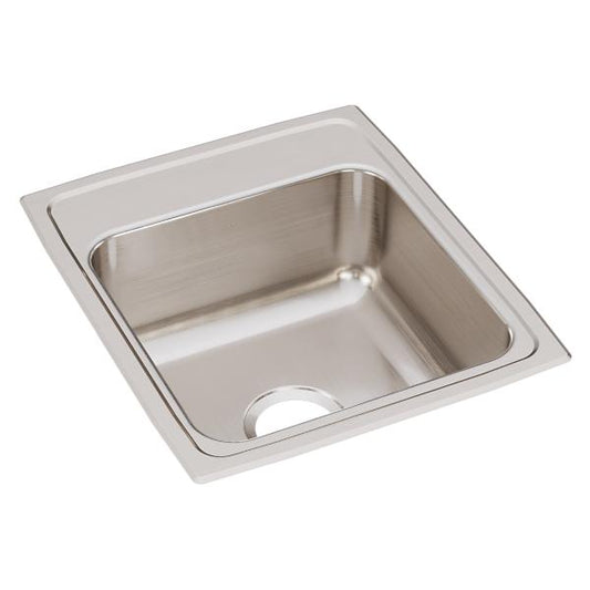 Elkay LRQ1720 Lustertone® Classic Stainless Steel 17" x 20" x 7-5/8" Single Bowl Drop-in Sink with Quick-clip