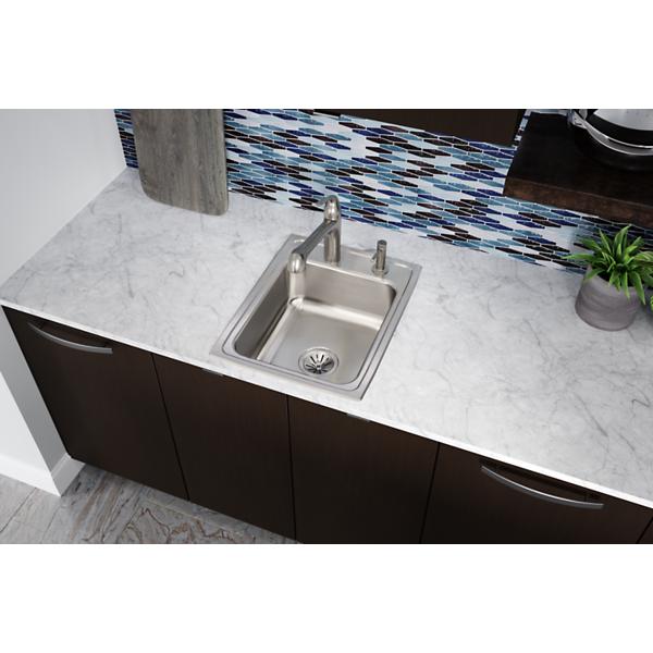 Elkay LR1722 Lustertone® Classic Stainless Steel 17" x 22" x 7-5/8" Single Bowl Drop-in Sink