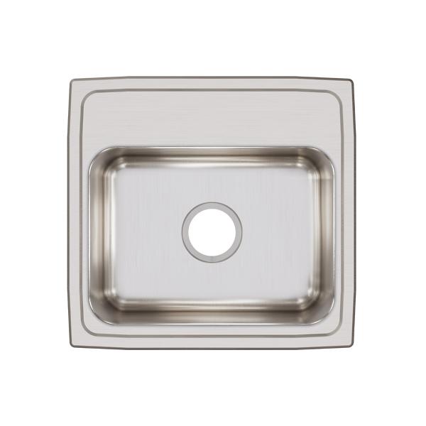 Elkay LRQ1918 Lustertone® Classic Stainless Steel 19" x 18" x 7-5/8" Single Bowl Drop-in Sink with Quick-clip