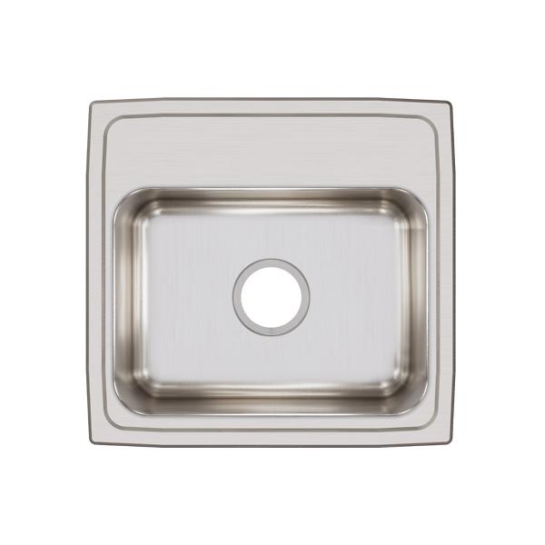 Elkay LR1918 Lustertone® Classic Stainless Steel 19" x 18" x 7-5/8" Single Bowl Drop-in Sink