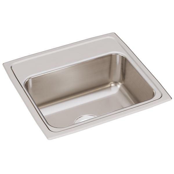 Elkay LRQ1918 Lustertone® Classic Stainless Steel 19" x 18" x 7-5/8" Single Bowl Drop-in Sink with Quick-clip