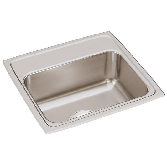 Elkay LRQ1918 Lustertone® Classic Stainless Steel 19" x 18" x 7-5/8" Single Bowl Drop-in Sink with Quick-clip