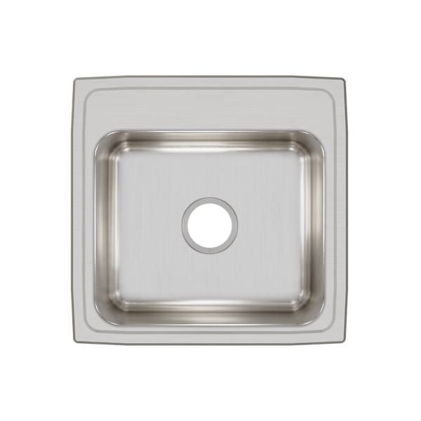 Elkay LRQ1919 Lustertone Classic Stainless Steel 19-1/2" x 19" x 7-1/2" Single Bowl Drop-in Sink with Quick-clip