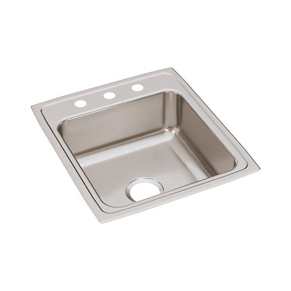 Elkay LRADQ202260 Lustertone® Classic Stainless Steel 19-1/2" x 22" x 6" Single Bowl Drop-in ADA Sink with Quick-clip