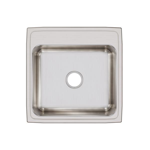 Elkay LRQ2222 Lustertone® Classic Stainless Steel 22" x 22" x 7-5/8" Single Bowl Drop-in Sink with Quick-clip