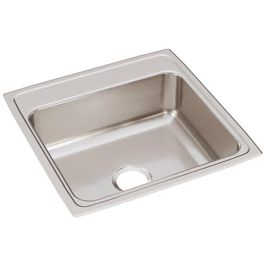 Elkay LRQ2222 Lustertone® Classic Stainless Steel 22" x 22" x 7-5/8" Single Bowl Drop-in Sink with Quick-clip