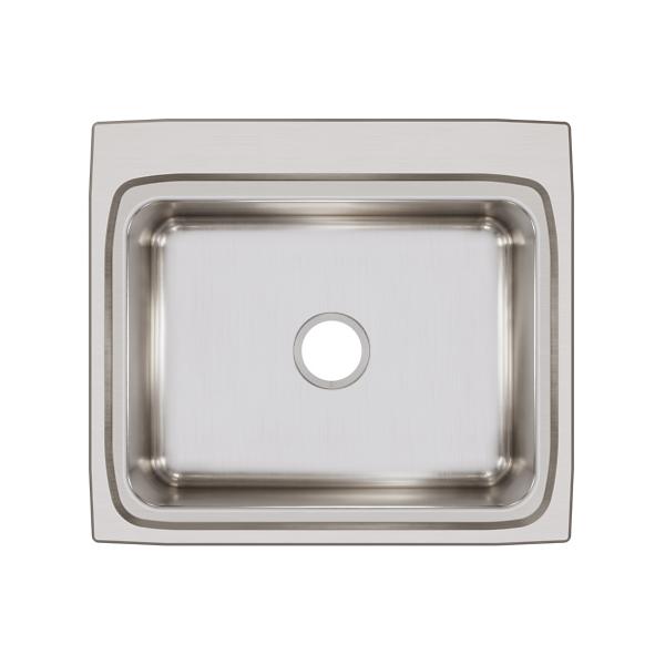 Elkay LRQ2522 Lustertone® Classic Stainless Steel 25" x 22" x 8-1/8" Single Bowl Drop-in Sink with Quick-clip