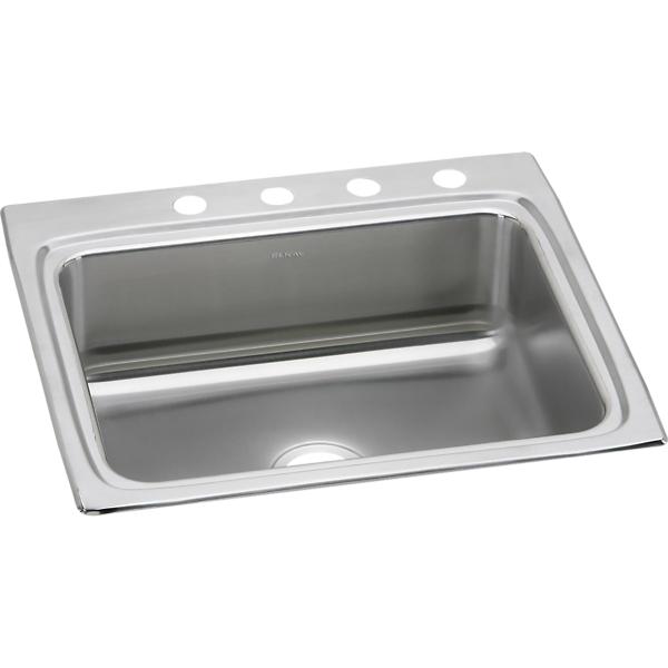 Elkay LRQ2522 Lustertone® Classic Stainless Steel 25" x 22" x 8-1/8" Single Bowl Drop-in Sink with Quick-clip
