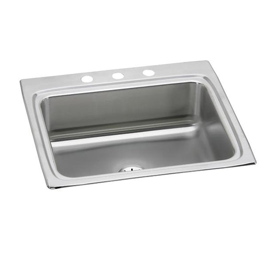 Elkay LR2522PD Lustertone® Classic Stainless Steel 25" x 22" x 8-1/8" Single Bowl Drop-in Sink with Perfect Drain®