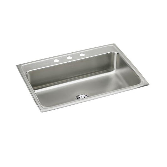 Elkay LR3122PD Lustertone® Classic Stainless Steel 31" x 22" x 7-5/8" Single Bowl Drop-in Sink with Perfect Drain®