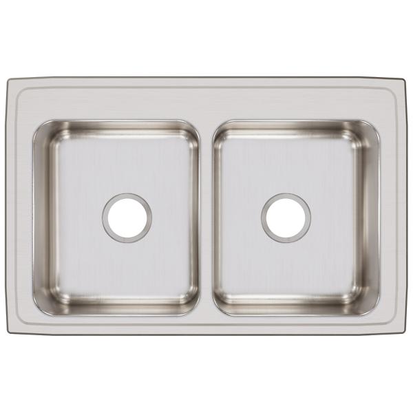 Elkay LR3321 Lustertone® Classic Stainless Steel 33" x 21-1/4" x 7-7/8" Equal Double Bowl Drop-in Sink