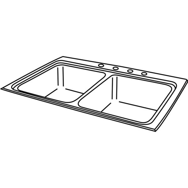 Elkay LR3322PD Lustertone® Classic Stainless Steel 33" x 22" x 8-1/8" Equal Double Bowl Drop-in Sink with Perfect Drain®