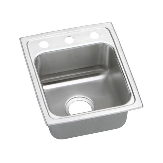 Elkay LRADQ1316652 Lustertone® Classic Stainless Steel 13" x 16" x 6-1/2" 2-Hole Single Bowl Drop-in ADA Sink with Quick-clip