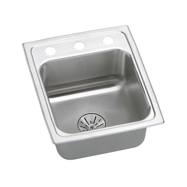 Elkay LRADQ131665PD Lustertone® Classic Stainless Steel 13" x 16" x 6-1/2" Single Bowl Drop-in ADA Sink with Perfect Drain® and Quick-clip