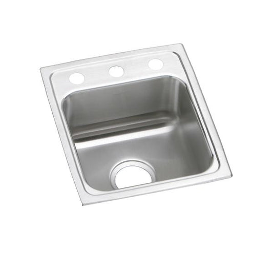 Elkay LRAD151765 Lustertone® Classic Stainless Steel 15" x 17-1/2" x 6-1/2" Single Bowl Drop-in ADA Sink