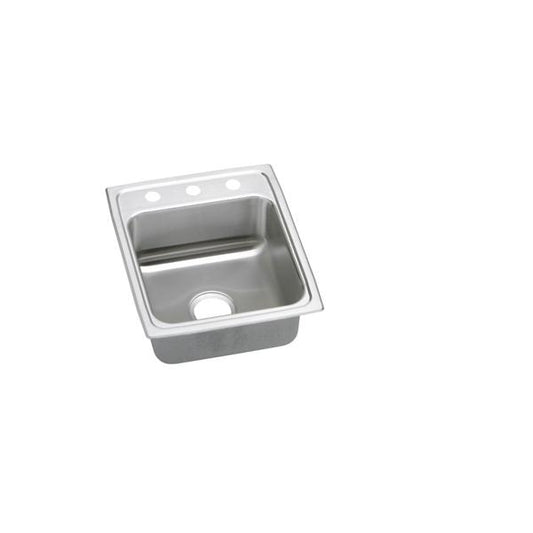 Elkay LRADQ1522552 Lustertone® Classic Stainless Steel 15" x 22" x 5-1/2" 2-Hole Single Bowl Drop-in ADA Sink with Quick-clip