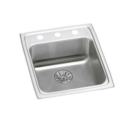Elkay LRAD152265PD Lustertone® Classic Stainless Steel 15" x 22" x 6-1/2" Single Bowl Drop-in ADA Sink with Perfect Drain®