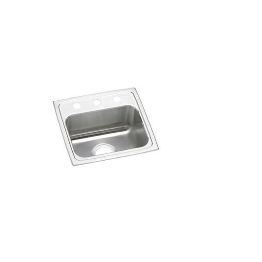 Elkay LRAD171665 Lustertone® Classic Stainless Steel 17" x 16" x 6-1/2" Single Bowl Drop-in ADA Sink