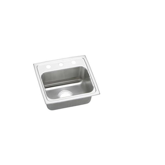 Elkay LRADQ171655 Lustertone® Classic Stainless Steel 17" x 16" x 5-1/2" Single Bowl Drop-in ADA Sink with Quick-clip