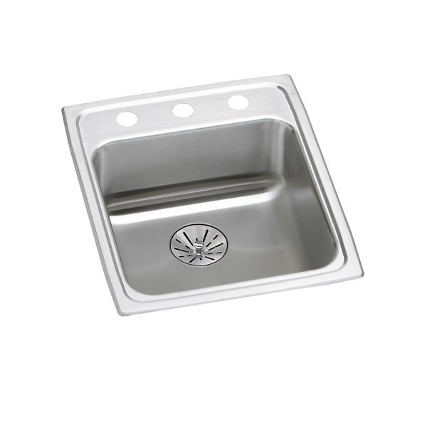 Elkay LRAD172065PD Lustertone® Classic Stainless Steel 17" x 20" x 6-1/2" Single Bowl Drop-in ADA Sink with Perfect Drain®