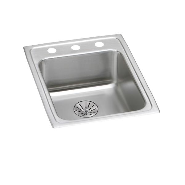 Elkay LRAD172265PD Lustertone® Classic Stainless Steel 17" x 22" x 6-1/2" Single Bowl Drop-in ADA Sink with Perfect Drain®