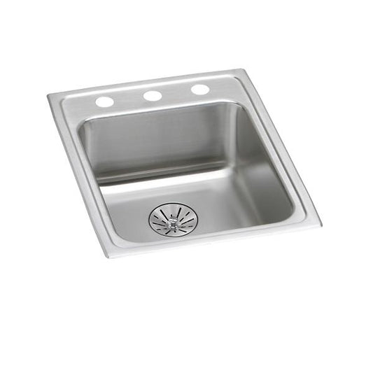 Elkay LRAD172265PD Lustertone® Classic Stainless Steel 17" x 22" x 6-1/2" Single Bowl Drop-in ADA Sink with Perfect Drain®