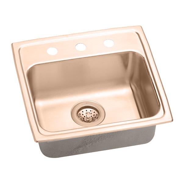 Elkay LRAD191865-CU CuVerro® antimicrobial copper 19" x 18" x 6-1/2" Single Bowl Drop-in ADA Sink