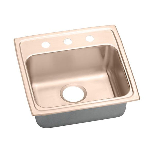 Elkay LRAD191865-CU CuVerro® antimicrobial copper 19" x 18" x 6-1/2" Single Bowl Drop-in ADA Sink