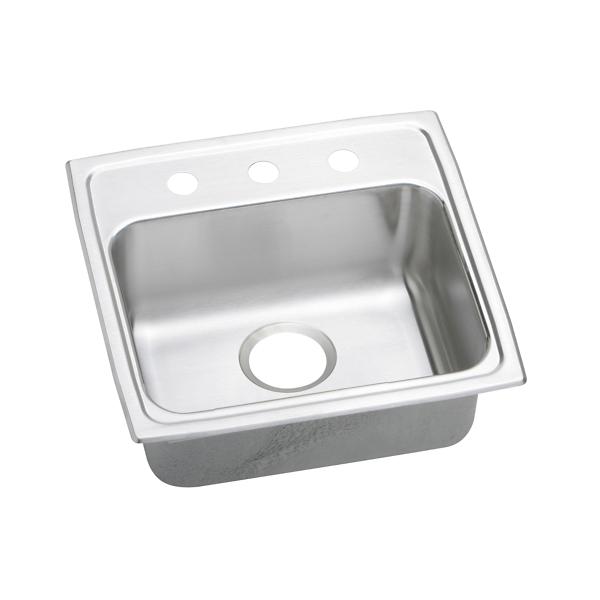 Elkay LRADQ191850 Lustertone® Classic Stainless Steel 19" x 18" x 5" Single Bowl Drop-in ADA Sink with Quick-clip