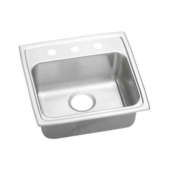 Elkay LRADQ191855 Lustertone® Classic Stainless Steel 19" x 18" x 5-1/2" Single Bowl Drop-in ADA Sink with Quick-clip