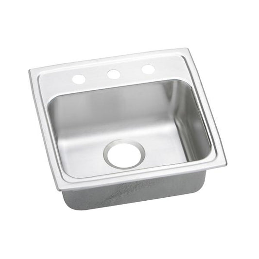 Elkay LRADQ191855 Lustertone® Classic Stainless Steel 19" x 18" x 5-1/2" Single Bowl Drop-in ADA Sink with Quick-clip