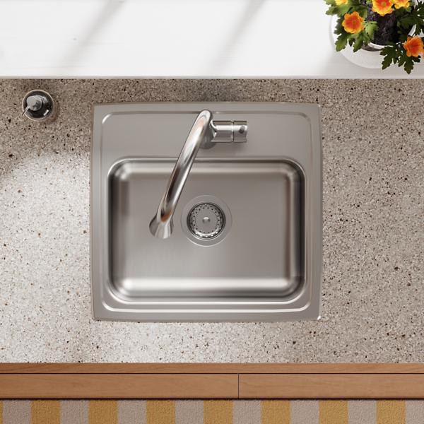 Elkay LRAD191855 Lustertone Classic Stainless Steel 19" x 18" x 5-1/2" Single Bowl Drop-in ADA Sink