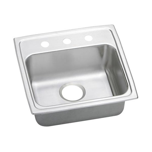 Elkay LRADQ191965 Lustertone® Classic Stainless Steel 19-1/2" x 19" x 6-1/2" Single Bowl Drop-in ADA Sink with Quick-clip