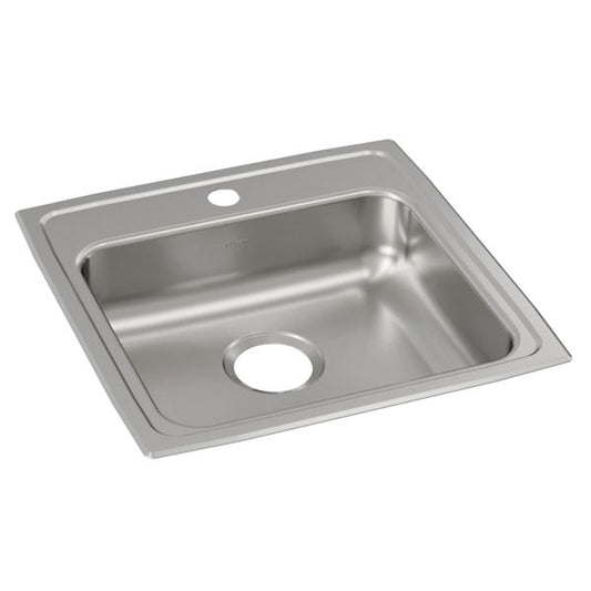 Elkay LRAD191950 Lustertone® Classic Stainless Steel 19-1/2" x 19" x 5" Single Bowl Drop-in ADA Sink