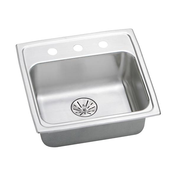 Elkay LRADQ191965PD Lustertone® Classic Stainless Steel 19-1/2" x 19" x 6-1/2" Single Bowl Drop-in ADA Sink with Perfect Drain® and Quick-clip