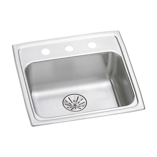 Elkay LRAD191865PD Lustertone® Classic Stainless Steel 19" x 18" x 6-1/2" Single Bowl Drop-in ADA Sink with Perfect Drain®