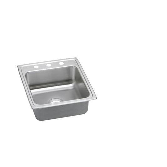 Elkay LRADQ202250 Lustertone® Classic Stainless Steel 19-1/2" x 22" x 5" Single Bowl Drop-in ADA Sink with Quick-clip