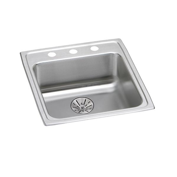 Elkay LRAD202265PD Lustertone® Classic Stainless Steel 19-1/2" x 22" x 6-1/2" Single Bowl Drop-in ADA Sink with Perfect Drain®