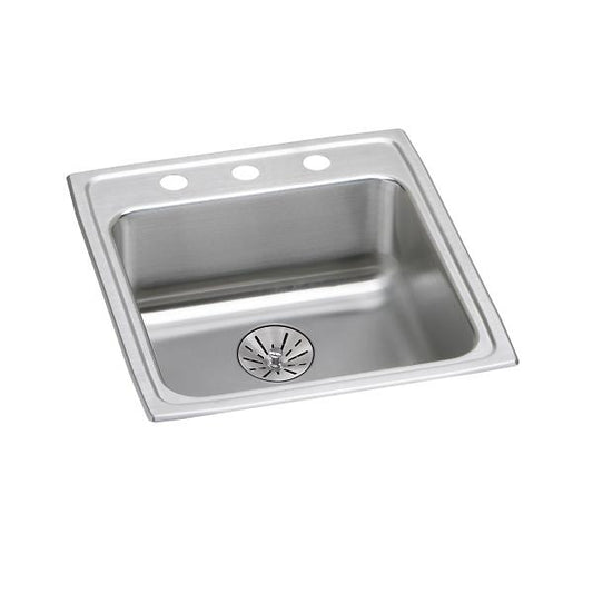 Elkay LRAD202265PD Lustertone® Classic Stainless Steel 19-1/2" x 22" x 6-1/2" Single Bowl Drop-in ADA Sink with Perfect Drain®