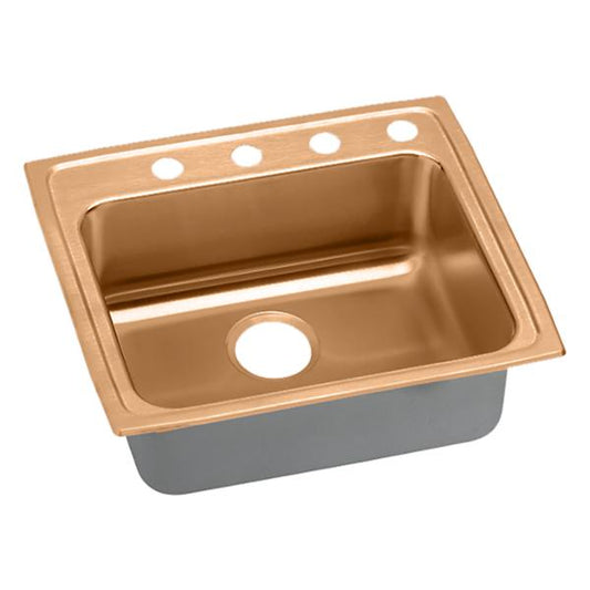 Elkay LRAD221955-CU CuVerro® antimicrobial copper 22" x 19-1/2" x 5-1/2" Single Bowl Drop-in ADA Sink