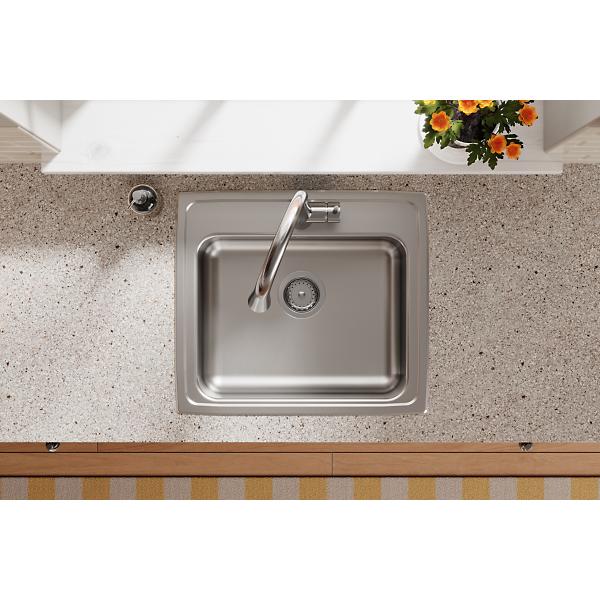 Elkay LRAD221965 Lustertone Classic Stainless Steel 22" x 19-1/2" x 6-1/2" Single Bowl Drop-in ADA Sink