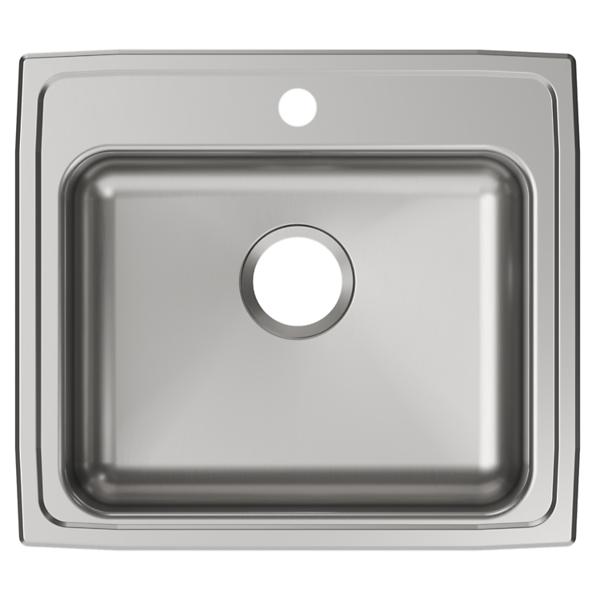 Elkay LRAD221965 Lustertone Classic Stainless Steel 22" x 19-1/2" x 6-1/2" Single Bowl Drop-in ADA Sink