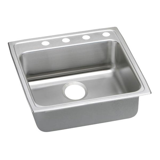 Elkay LRADQ222255 Lustertone® Classic Stainless Steel 22" x 22" x 5-1/2" Single Bowl Drop-in ADA Sink with Quick-clip