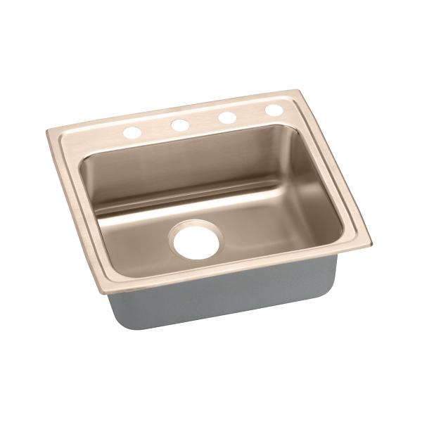 Elkay LRAD2521651-CU CuVerro® antimicrobial copper 25" x 21-1/4" x 6-1/2" 1-Hole Single Bowl Drop-in ADA Sink