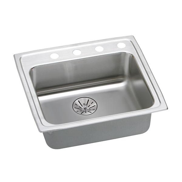 Elkay LRADQ252165PD Lustertone® Classic Stainless Steel 25" x 21-1/4" x 6-1/2" Single Bowl Drop-in ADA Sink with Perfect Drain®