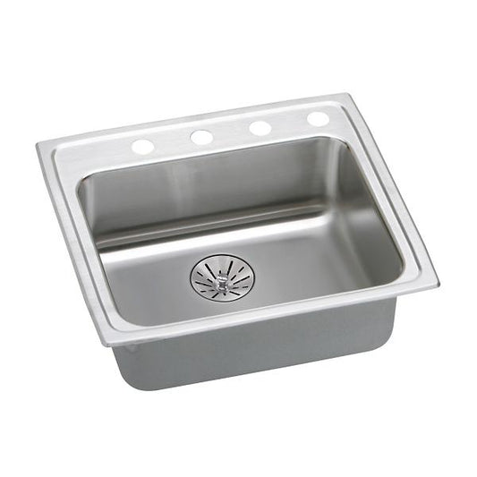 Elkay LRADQ252165PD Lustertone® Classic Stainless Steel 25" x 21-1/4" x 6-1/2" Single Bowl Drop-in ADA Sink with Perfect Drain®