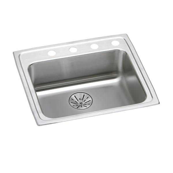 Elkay LRAD252165PD Lustertone® Classic Stainless Steel 25" x 21-1/4" x 6-1/2" Single Bowl Drop-in ADA Sink with Perfect Drain®